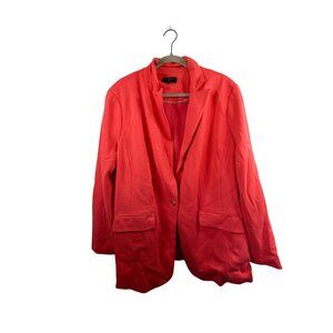 Talbots Womens Coral Blazer 22W Plus Size One-Button Front With Gold Detail
